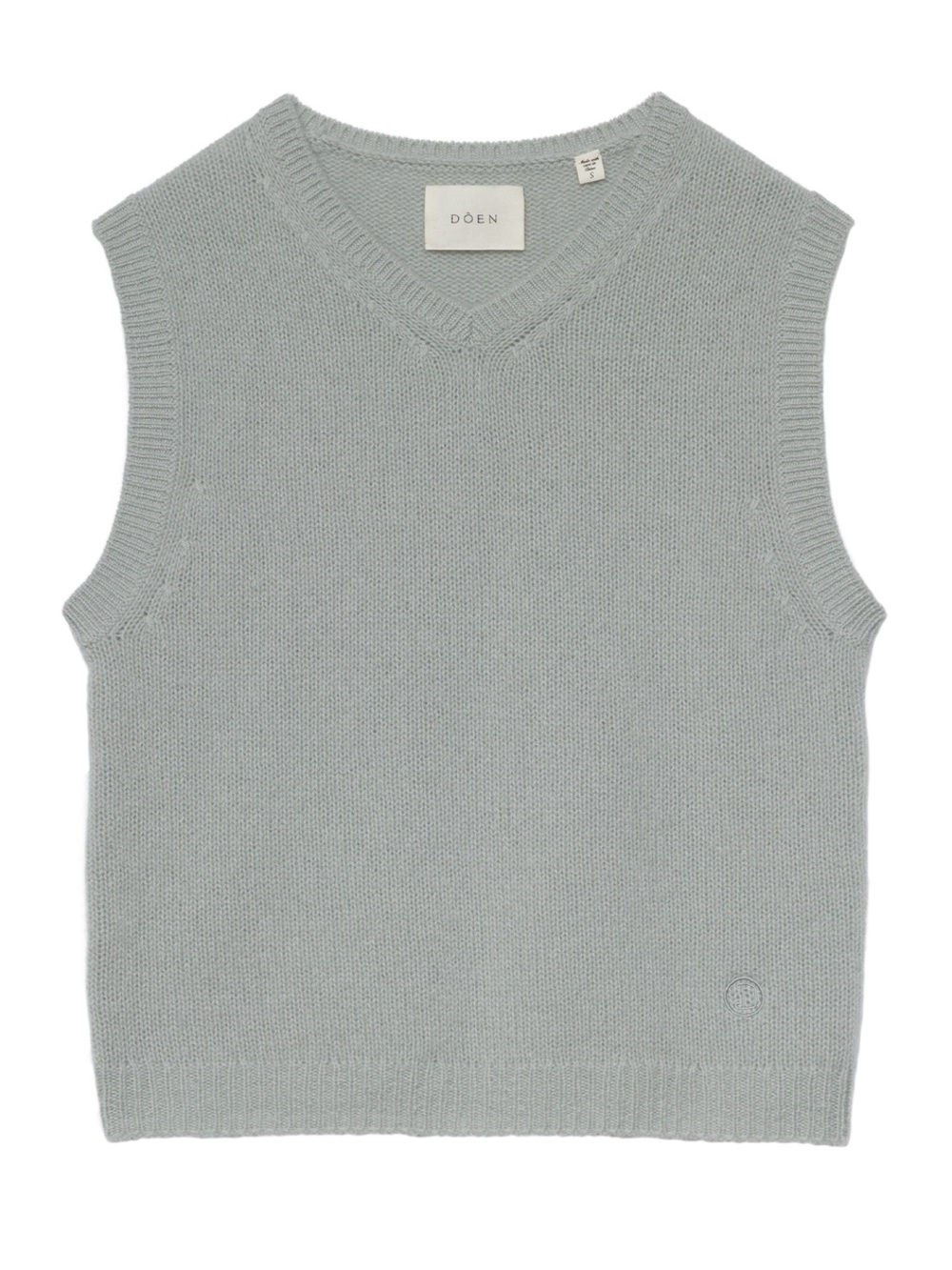 DÔEN Winston Cashmere V-Neck Sleeveless Sweater Vest - Eucalyptus